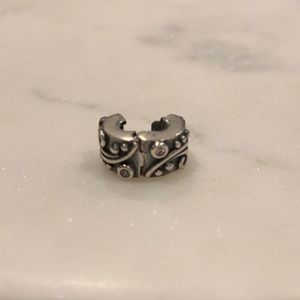 Pandora CZ Bead Stopper Charm Sterling Silver